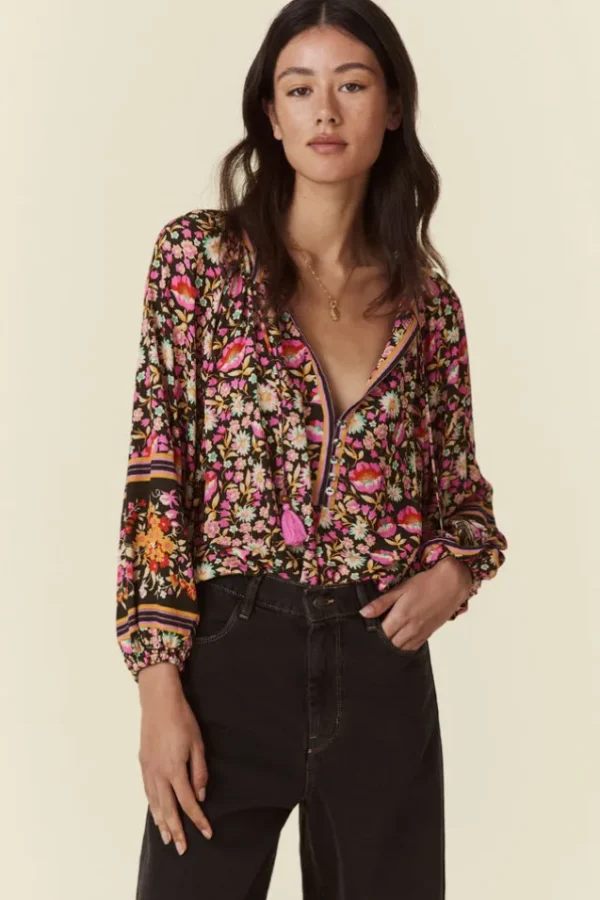 Night Blossom Impala Lily Tie Blouse Sale