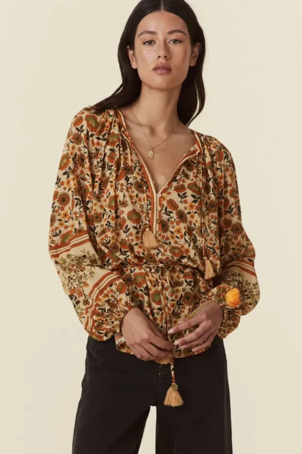 Gold Impala Lily Tie Blouse Clearance