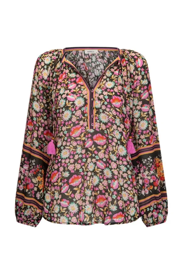 Night Blossom Impala Lily Tie Blouse Shop