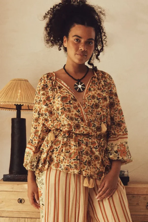 Gold Impala Lily Tie Blouse Clearance