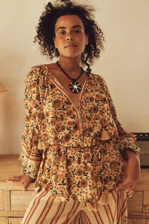 Gold Impala Lily Tie Blouse Online