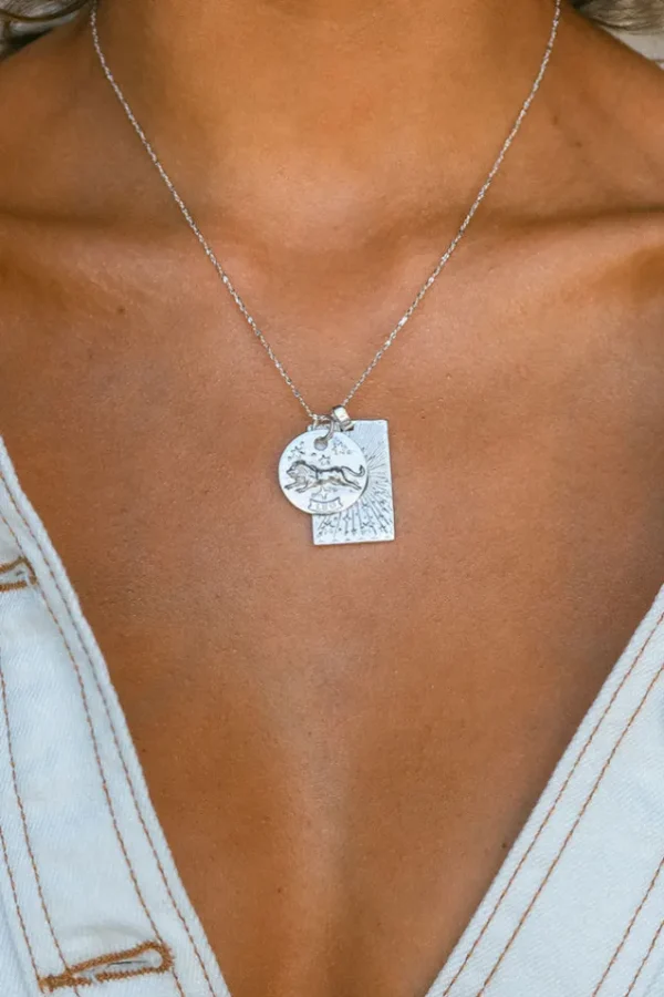Silver Leo Stargazer Zodiac Necklace Clearance