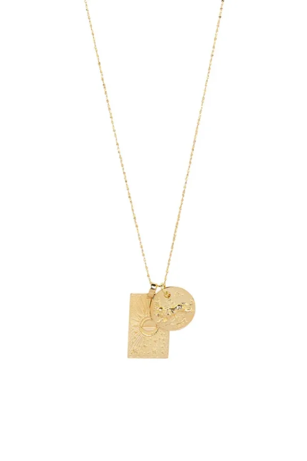 Gold Leo Stargazer Zodiac Necklace Fashion
