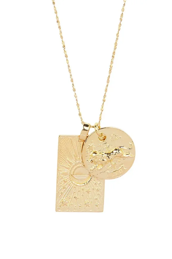 Gold Leo Stargazer Zodiac Necklace Fashion