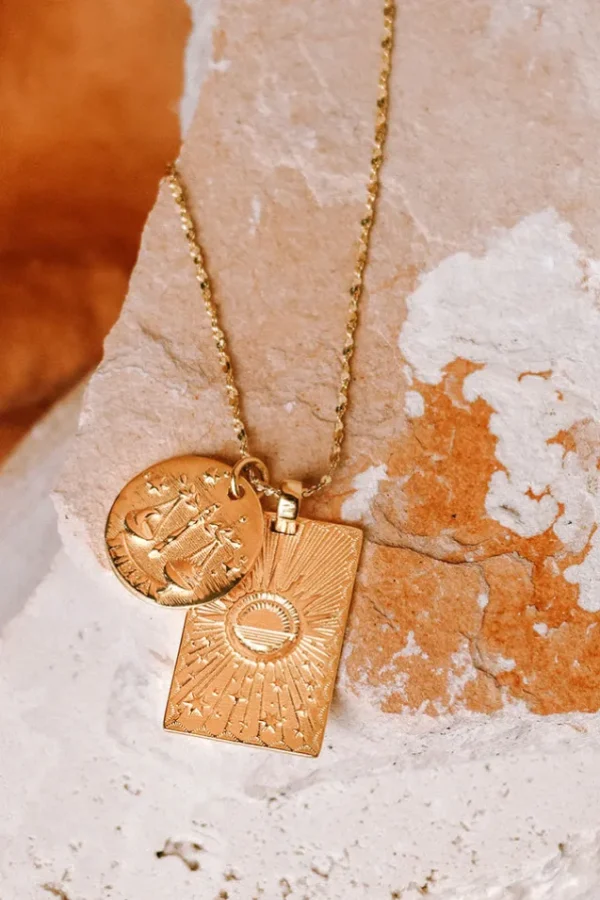 Gold Libra Stargazer Zodiac Necklace Clearance