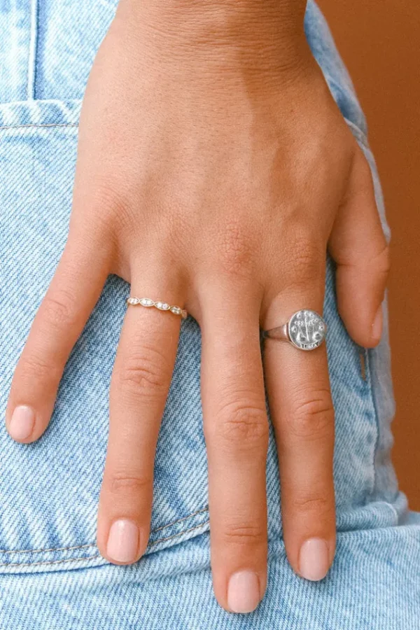 Sterling Silver Libra Stargazer Zodiac Ring Discount