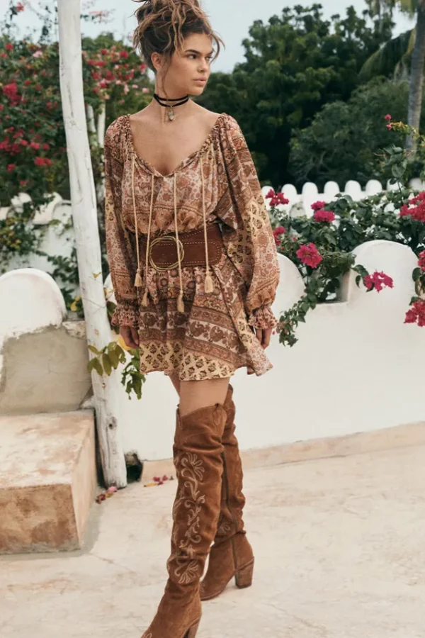Mauve Lovers Beach Tunic Dress Cheap