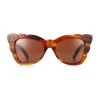 Havana Marilyn Thick Arm With Solid Brown Lens Sunglasses Outlet