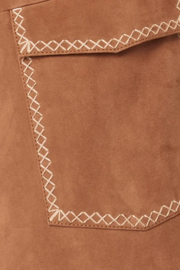 Tan Miller Suede Vest Cheap
