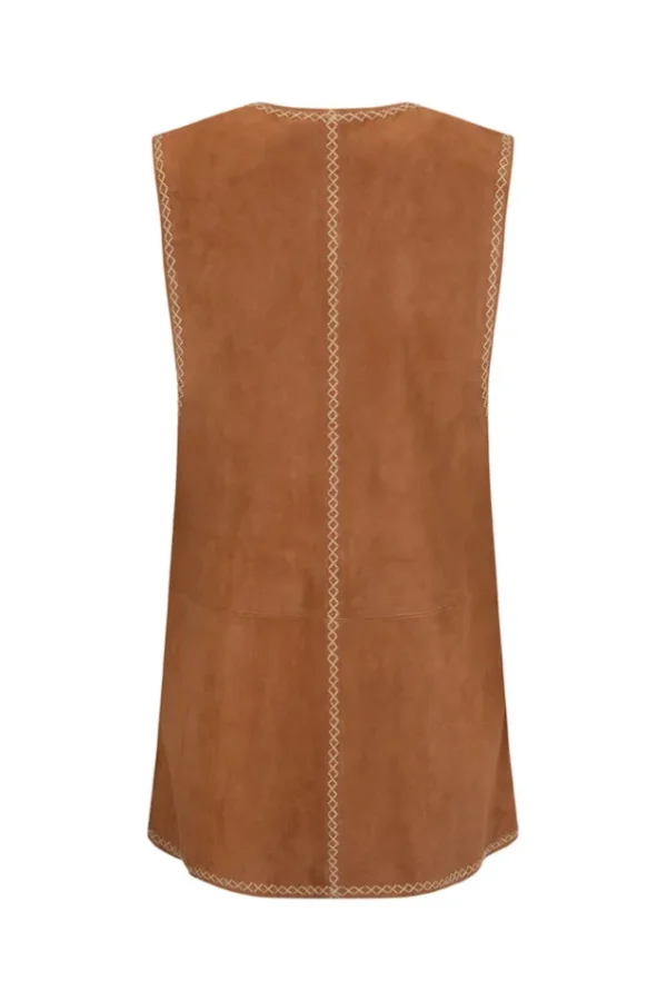 Tan Miller Suede Vest Cheap