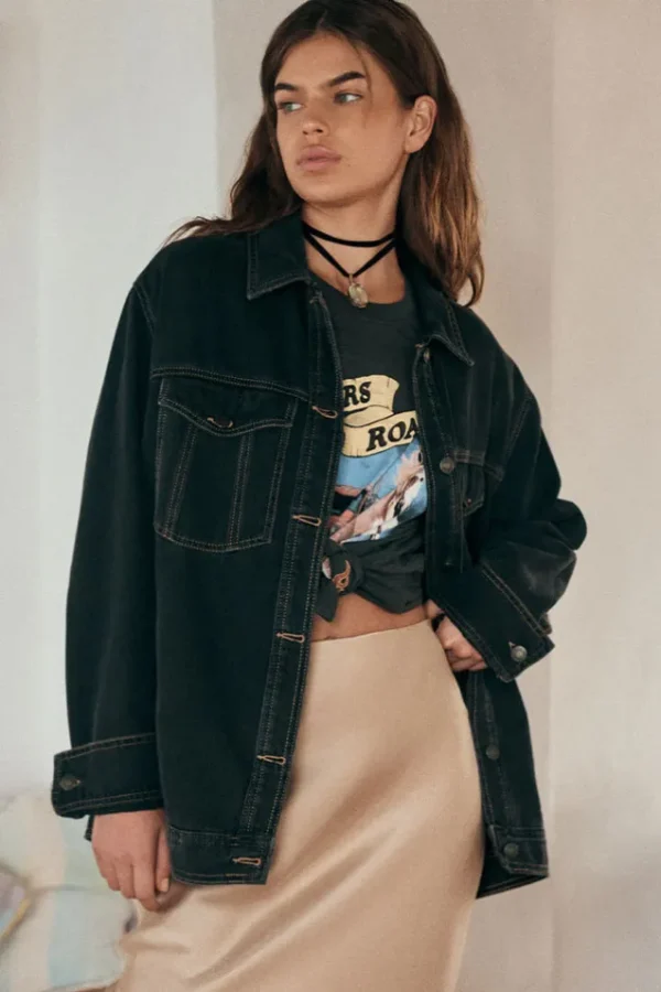 Vintage Black Muse Denim Jacket Hot