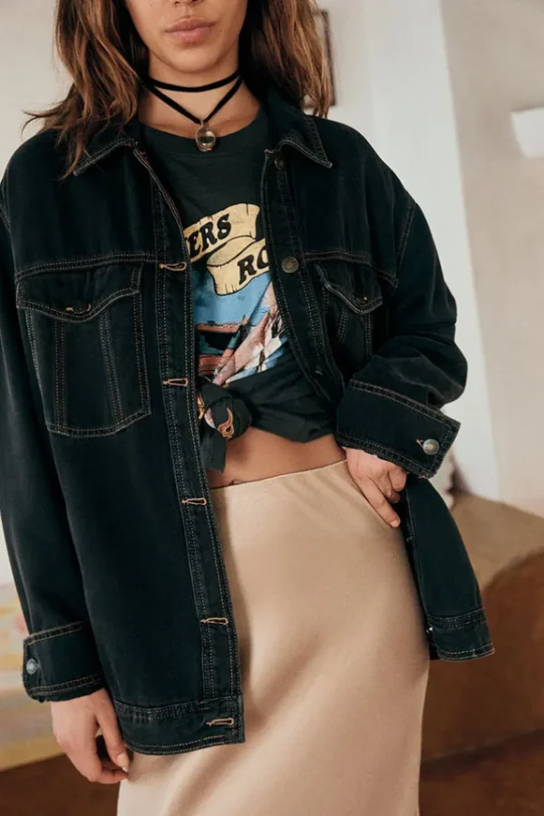 Vintage Black Muse Denim Jacket Cheap