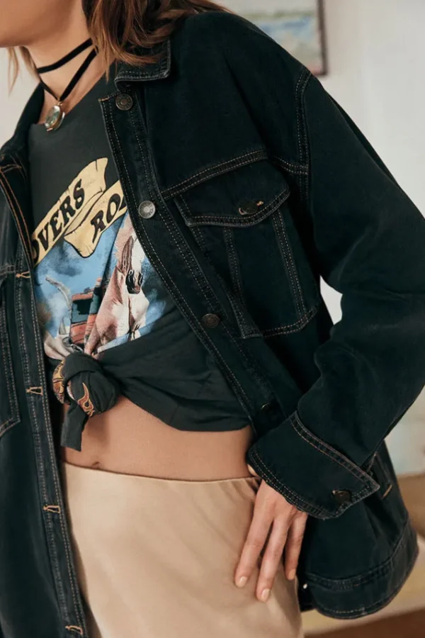 Vintage Black Muse Denim Jacket Hot