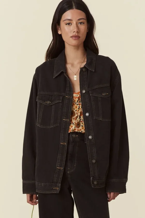 Vintage Black Muse Denim Jacket Hot