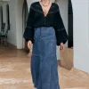 Inky Blue Muse Denim Maxi Skirt Online
