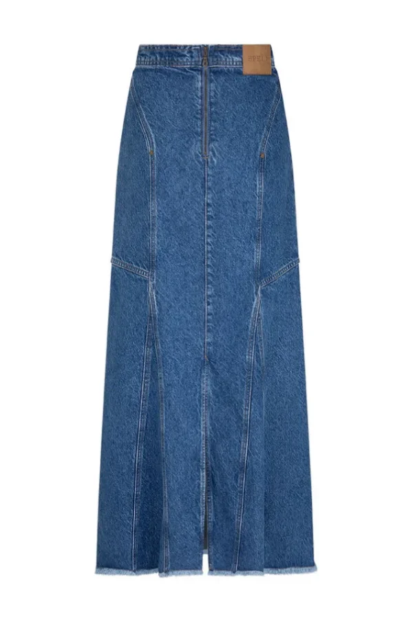 Inky Blue Muse Denim Maxi Skirt Best Sale