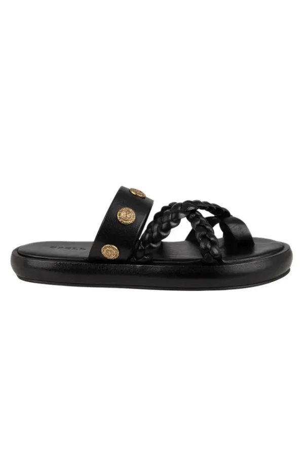 Black Neverland Leather Sandal Clearance