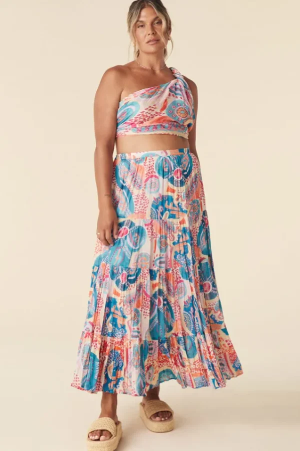 Bay Blue Patria Pia Tiered Maxi Skirt Sale