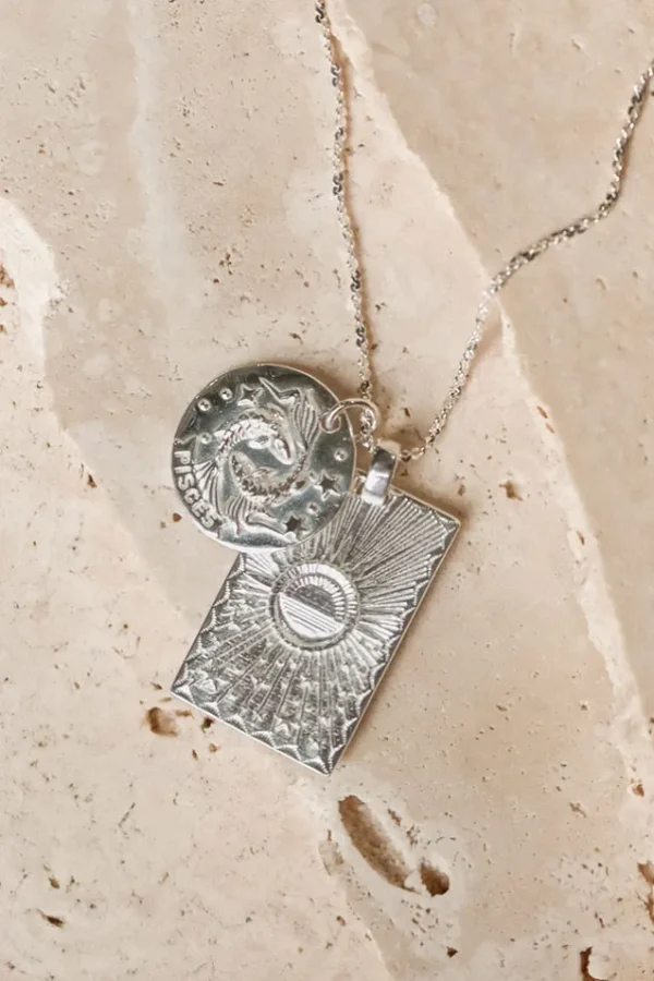 Silver Pisces Stargazer Zodiac Necklace Flash Sale