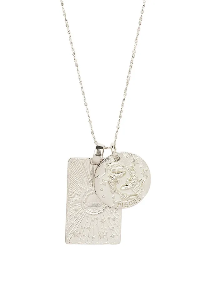 pisces_stargazer_zodiac_n_3.webp Silver Pisces Stargazer Zodiac Necklace Flash Sale