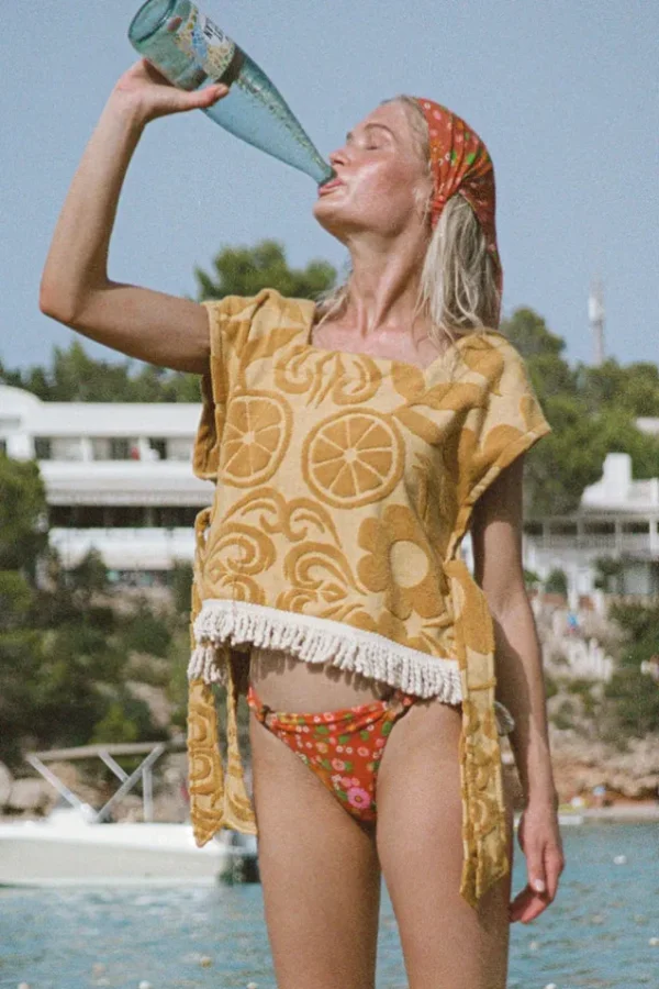 Mustard Pomelia Terry Throw Over Top Discount