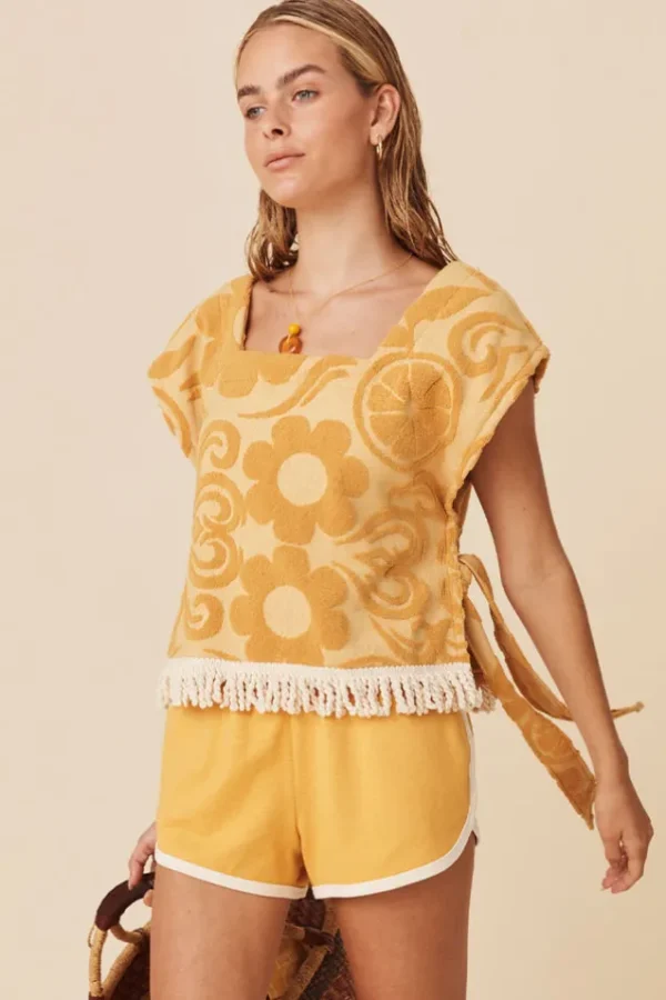 Mustard Pomelia Terry Throw Over Top Shop
