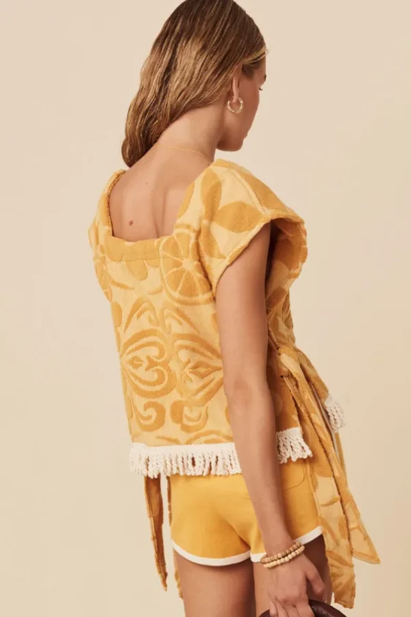 Mustard Pomelia Terry Throw Over Top Sale