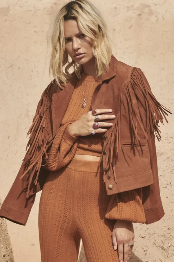 Tobacco Rider Suede Tassel Jacket Fashion