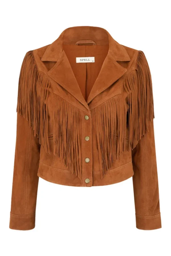 Tobacco Rider Suede Tassel Jacket Fashion