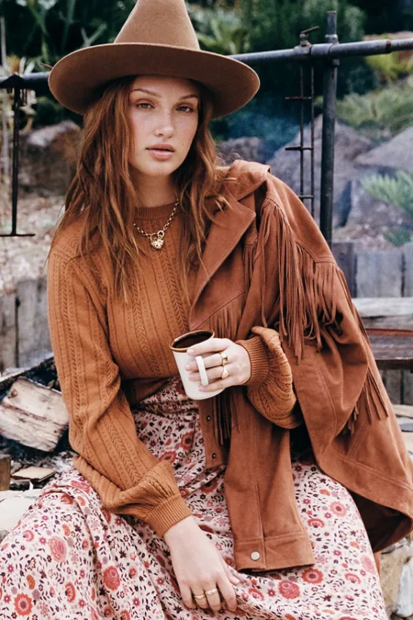 Tobacco Rider Suede Tassel Jacket Fashion