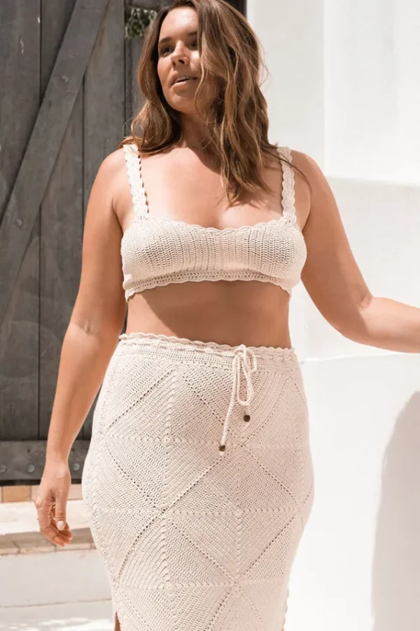 Natural Salina Crochet Crop Top Outlet