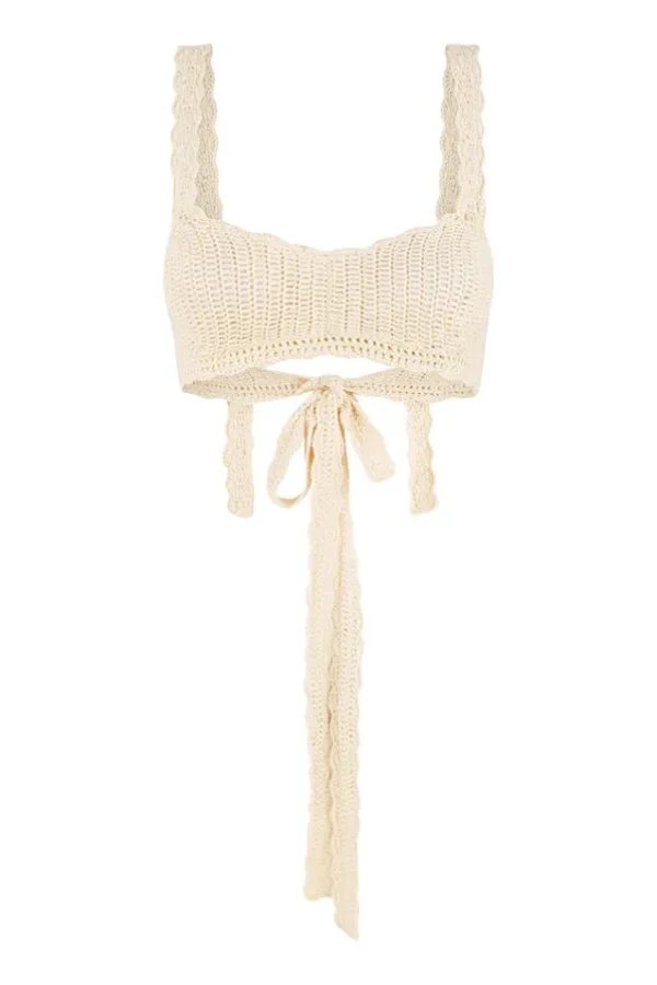 Natural Salina Crochet Crop Top Outlet