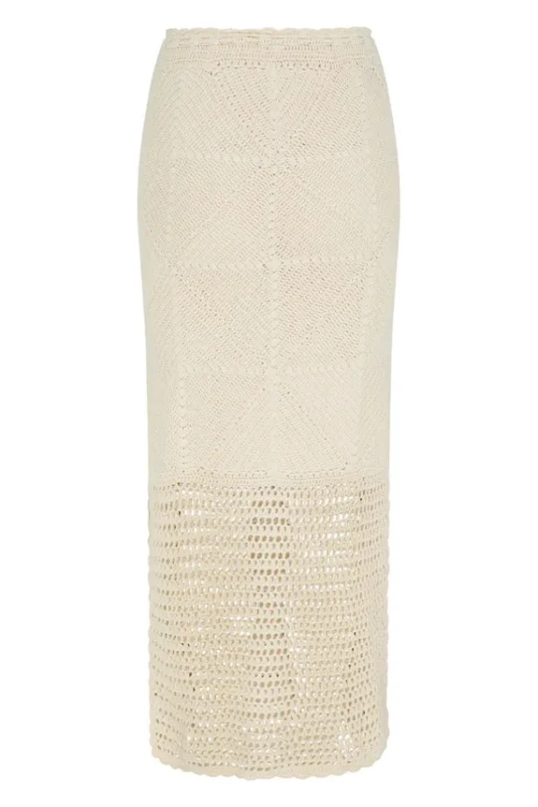 Natural Salina Crochet Midi Skirt Best