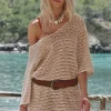 Natural Salina Crochet Mini Dress Discount