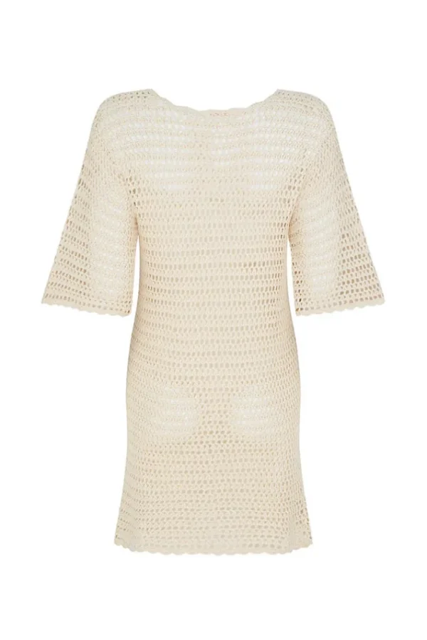 Natural Salina Crochet Mini Dress Discount