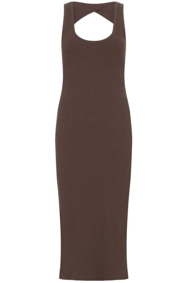 Chocolate Spell Staples Rib Singlet Midi Dress Cheap