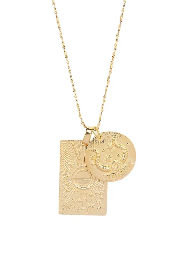 Gold Taurus Stargazer Zodiac Necklace Cheap