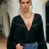 Black Teodora Blouse Sale