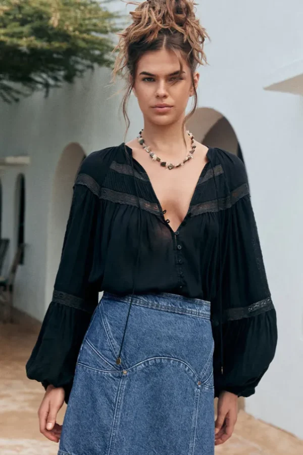 Black Teodora Blouse Sale