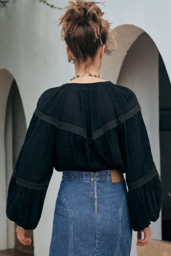Black Teodora Blouse Sale