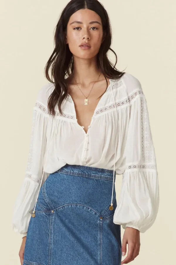 White Teodora Blouse Best Sale