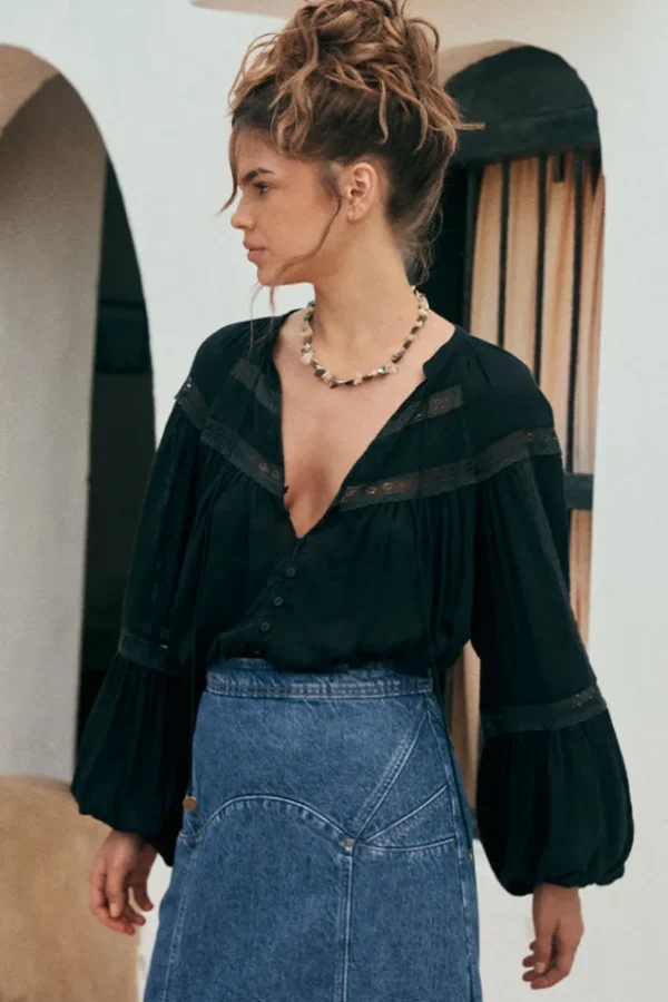 Black Teodora Blouse Sale