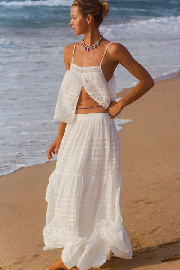 White Teodora Maxi Skirt Best Sale