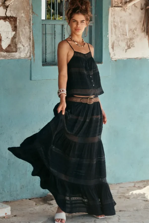 Black Teodora Maxi Skirt Best Sale