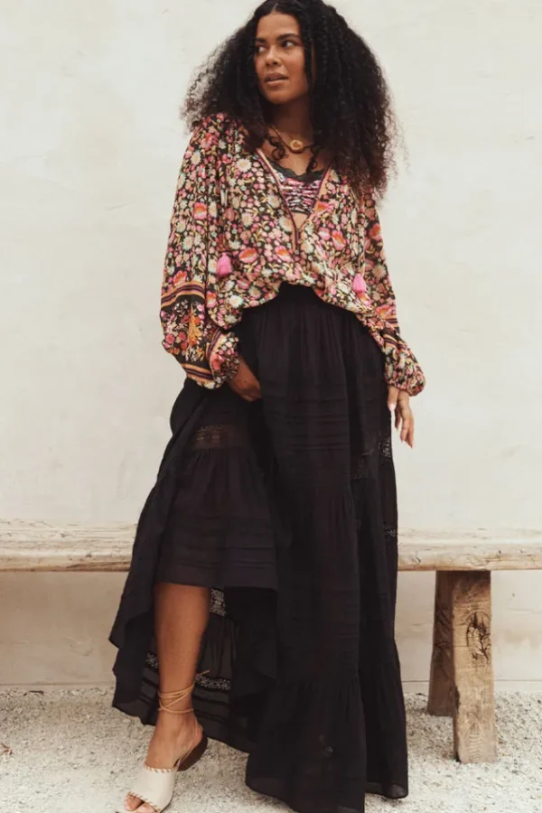 Black Teodora Maxi Skirt Discount