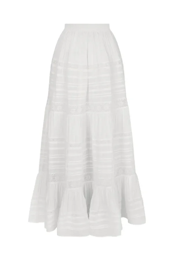 White Teodora Maxi Skirt Hot