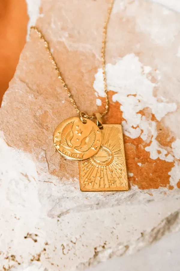 Gold Virgo Stargazer Zodiac Necklace Hot