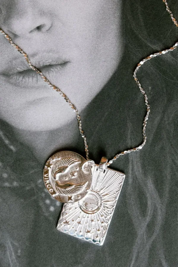 Silver Virgo Stargazer Zodiac Necklace Discount