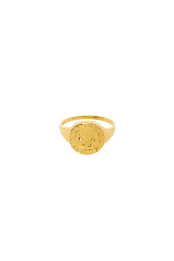 Gold Virgo Stargazer Zodiac Ring Hot