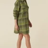Khaki Wyatt Flannel Shirt Dress New